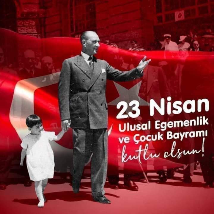 Bağımsızlık mücadelemizin sembolü Türkiye Büyük Millet Meclisi'nin 104. kuruluş yıl dönümü ve UluÖnder Mustafa Kemal Atatürk’üntüm dünya çocuklarına armağanı 23 NisanUlusal Egemenlik veÇocuk Bayramımız kutlu olsun🇹🇷 #23NisanÇocukBayramı #23NisanKutluOlsun #23NisanUlusalEgemenlik