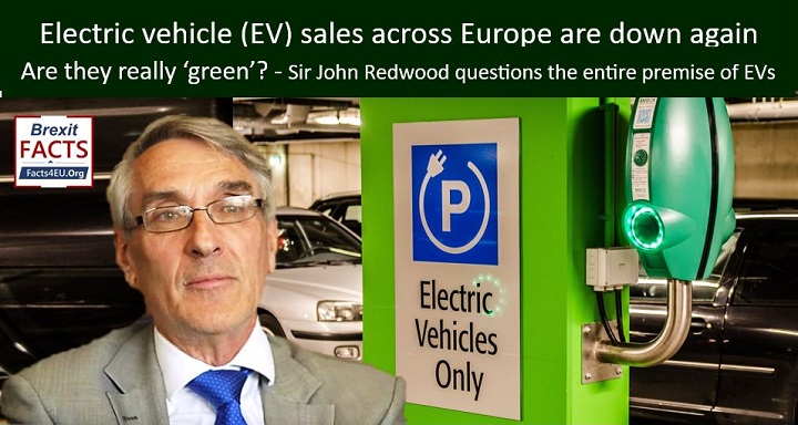 Electric vehicle (EV) sales across Europe are down again. Sir John Redwood questions the entire premise of EVs. Your #NetZero summary is here : facts4eu.org/news/2024_apr_… And please repost! @johnredwood