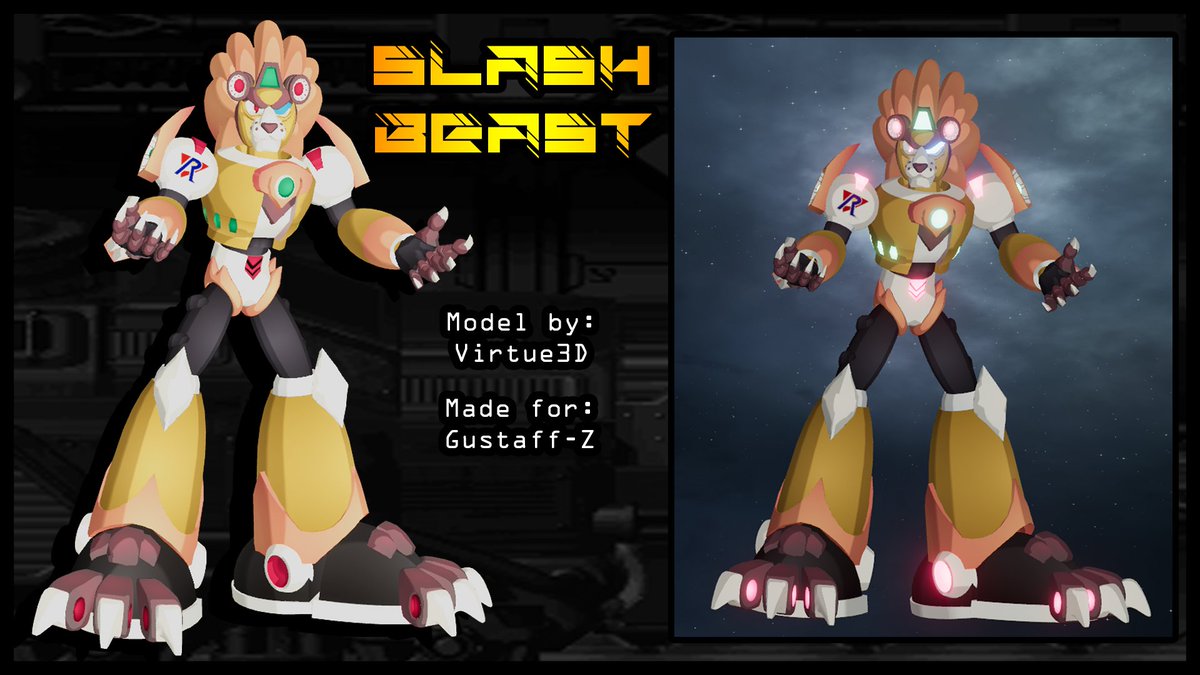 Vile3d's tweet photo. Mega Man X4 - Slash Beast (Commission)  

Modeled from scratch for @ZGustaff by me.

#megamanx #megamanx4 #repliforce #rockman #megaman #rockmanx #slashbeast #maverick #3dmodel #commission https://t.co/vYcRHM5P9j