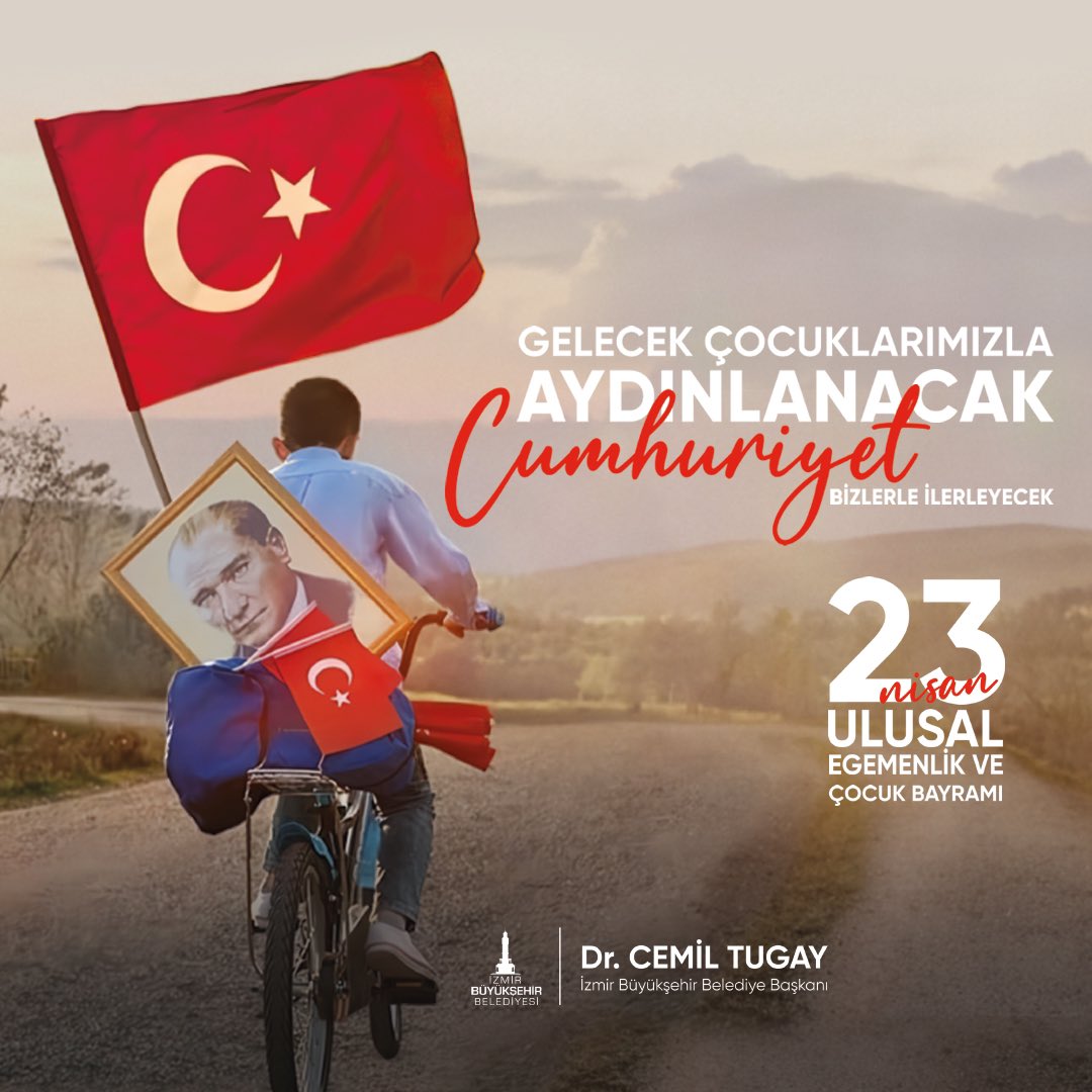 23 Nisan Ulusal Egemenlik ve Çocuk Bayramımız kutlu olsun.🇹🇷 Ulu Önder Gazi Mustafa Kemal Atatürk'ün bizlere bıraktığı en değerli emaneti milli egemenliğimizi ve yarınlarımızın umudu çocuklarımızın aydınlık geleceğini korumak için tüm gücümüzle mücadele edeceğiz.