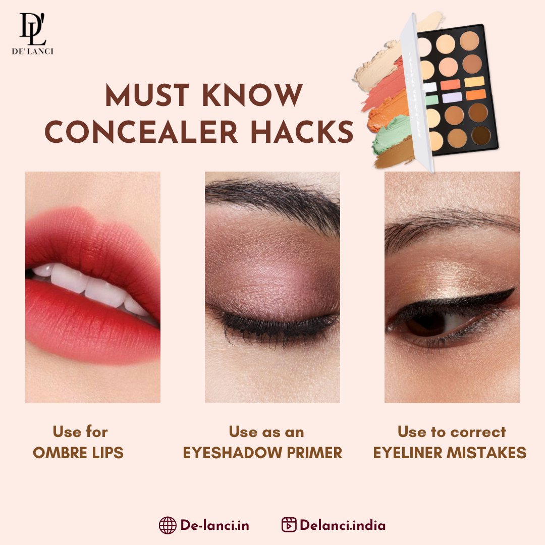 Try out these pro concealer hacks & let your makeup game grow 😉😍 #delanciindia #delanci #delancicosmetics #delancisale #festivemakeup #partymakeuplook #bridalmakeup #concealer