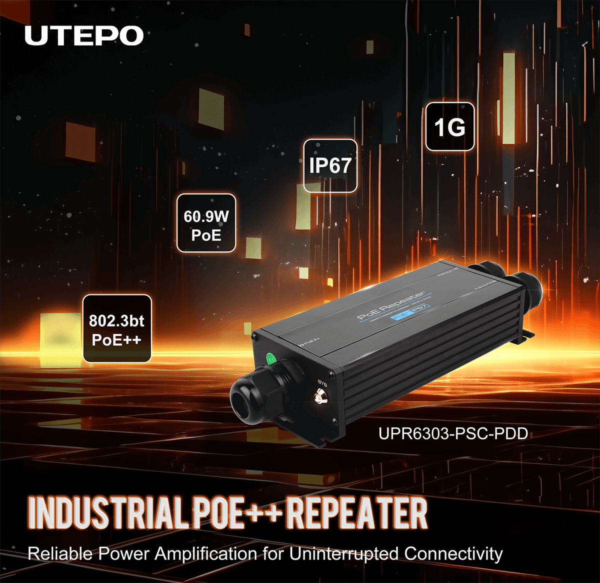UTEPO1's tweet photo. The #UTEPO Industrial IP67 2-Port Gigabit PoE++ Repeater extends Ethernet signals up to 100 meters using advanced PoE++ technology.
Learn more:
https://t.co/iR8PBwMBvW
#Industrialextender #PoErepeater #90W #90WPoE #IoT #April #Newproduct https://t.co/ne9yc3RKNS