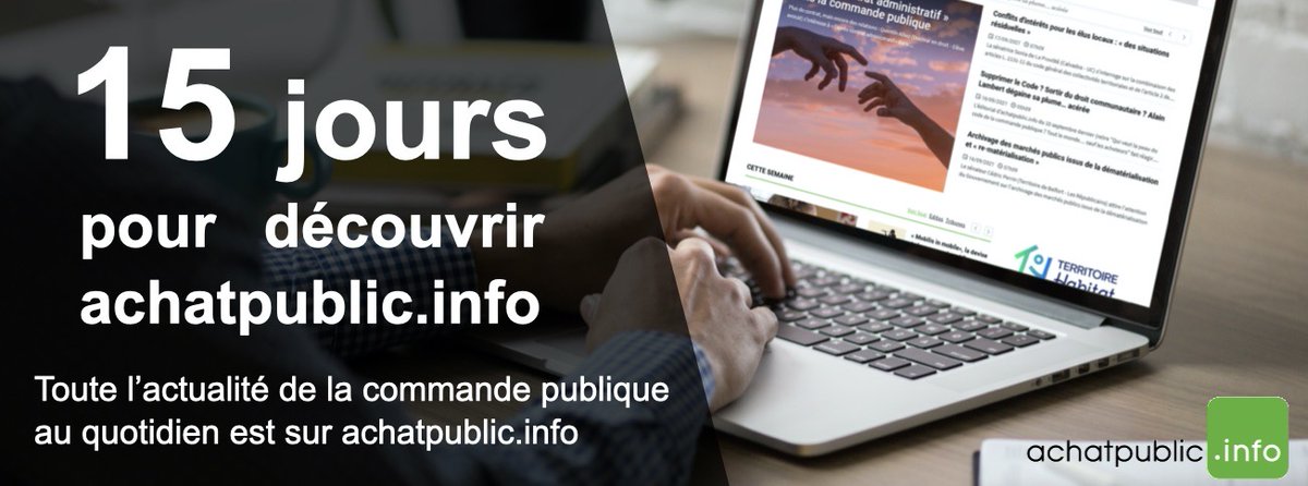 🗞️ Restez connecté à l'actualité de la #CommandePublique et des #MarchésPublics ! 🔎 Découvrez achatpublic.info gratuitement et sans engagement... achatpublic.info/15-jours-gratu…