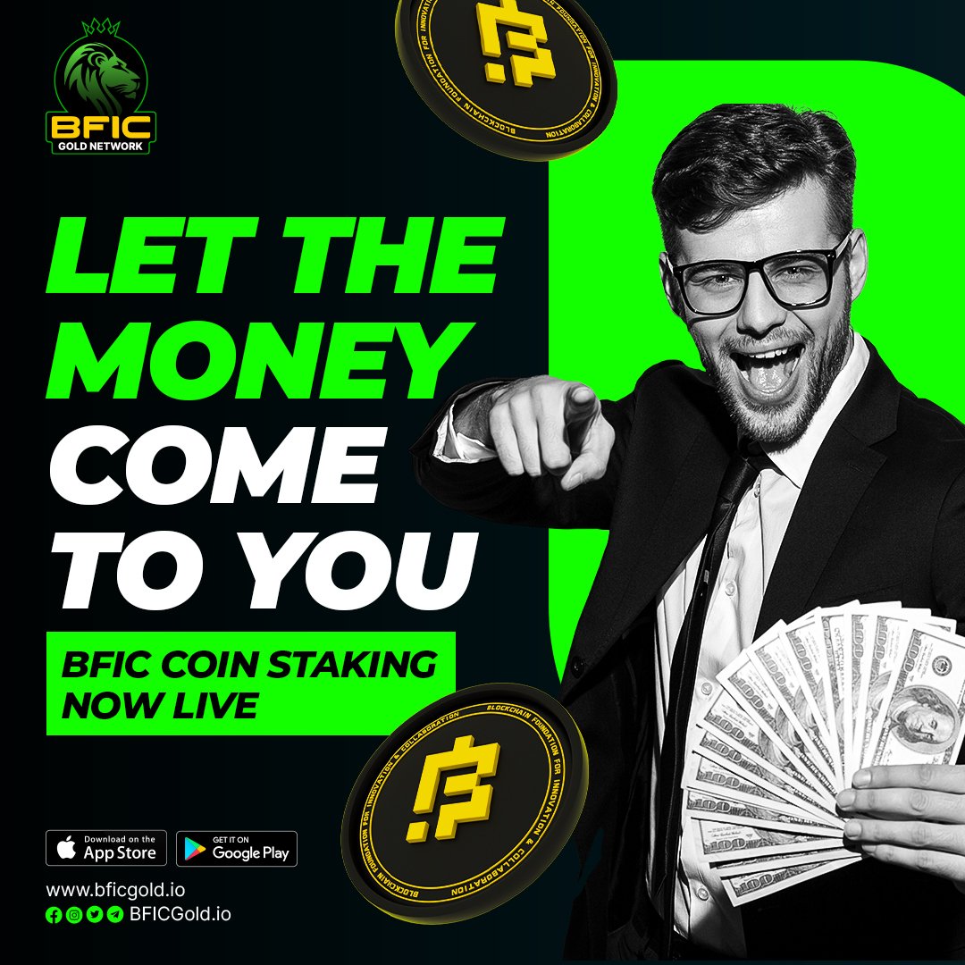 Unlock the door to financial abundance & Let the money come to you! 🫵 BFIC coin staking is now live on the Stake BFIC today and earn 3X rewards! Seize this opportunity to earn limitless BFIC & grow your wealth effortlessly, Start staking now & watch your rewards multiply! 💸💸