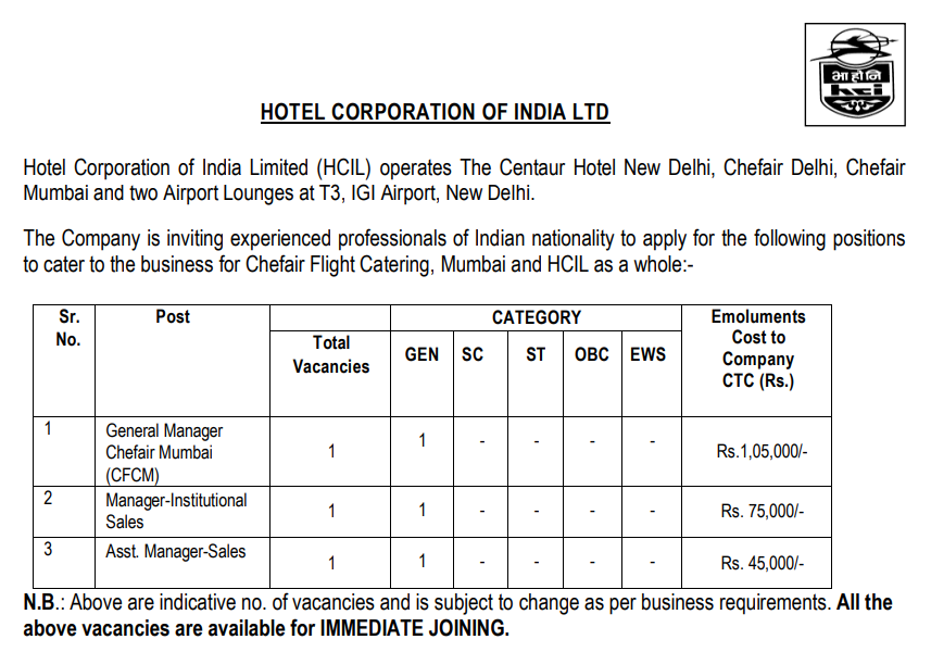 🏢Organization: Hotel Corporation Of India
🧑‍💻Position: Manager
🎓Qualifications: Diploma, UG, PG Degree
🗓Last Date: 25.04.2024
🖇 Apply link: tngovjobs.in/04/2024/centra…

For more jobs pls join : telegram.me/tngovjobsin

#JobAlert #JobAlert2024 #jobs #vacancy #employmentnews