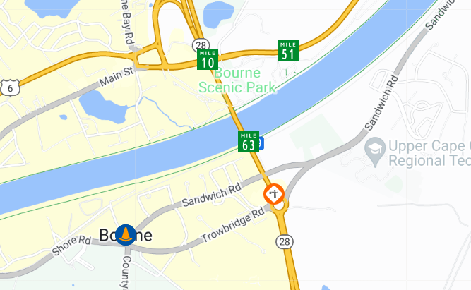 MassDOT's tweet image. Tonight and tomorrow night in #Bourne, overnight Bourne Rotary paving. Lane closures in place 4/22 and 4/23, from 8pm until 5am nightly. This work will require lane closures on the Bourne Bridge. Access to the rotary for drivers will be maintained.