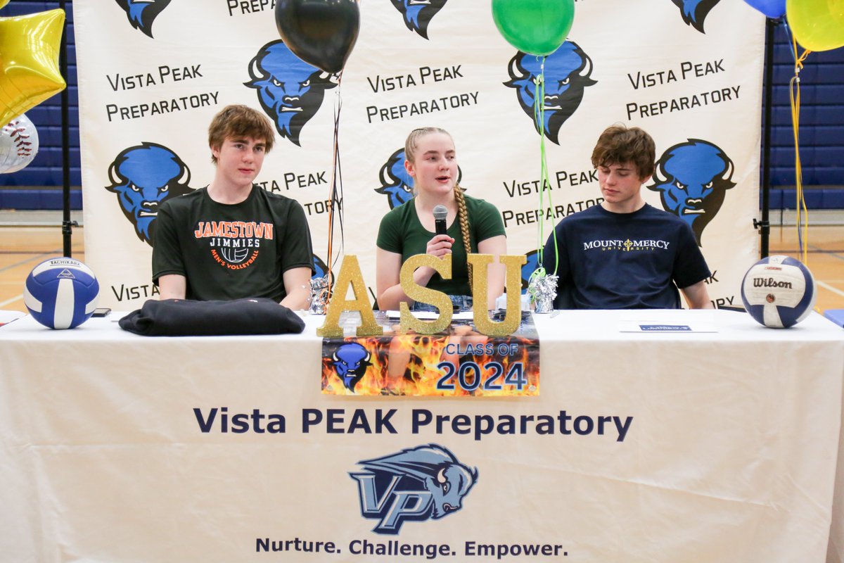 With a quick signature, many of @vpprep's best athletes know where they'll be competing next. Yep, it was recently Signing Day and it was all smiles for our students and their families! ⚾️⛹️‍♀️🏈#HornsUp
