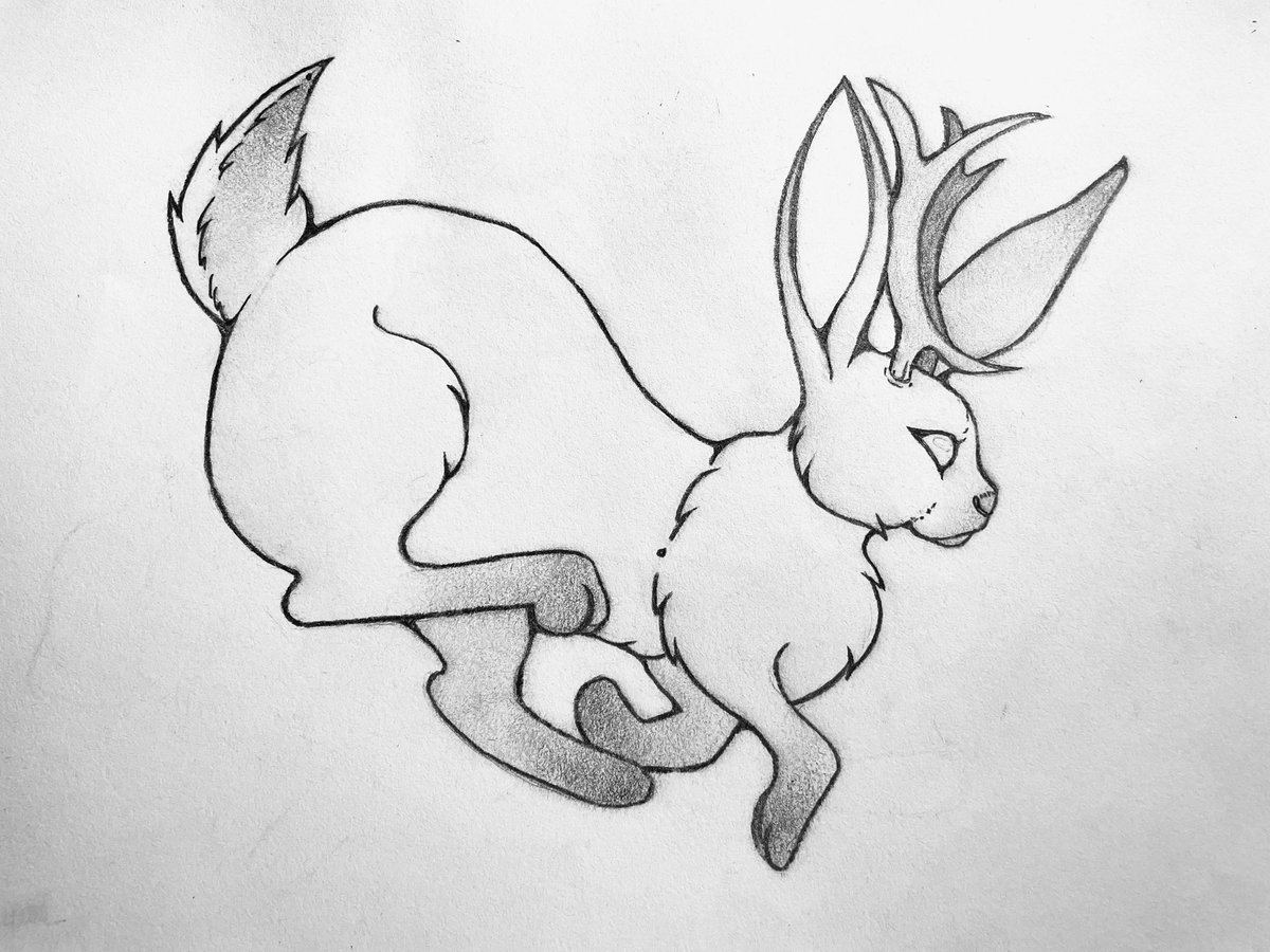 #jackelope drawing! 🐰 

I can’t wait to digitalize these drawings, they may just be ones I keep. #DigitalArtist #traditionalart #sketchbook #sketchbookdrawing