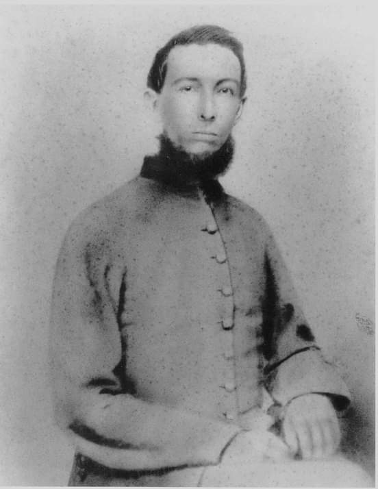 Pvt. Robert James Franks, 'Rome Light Guard', Company A, 8th Georgia Infantry. Franks enlisted on 16 July 1861. At the Battle of Gettysburg he took a slight gunshot flesh wound to the thigh, but soon recovered. Franks served until the end and surrendered at Appomattox in 1865.
