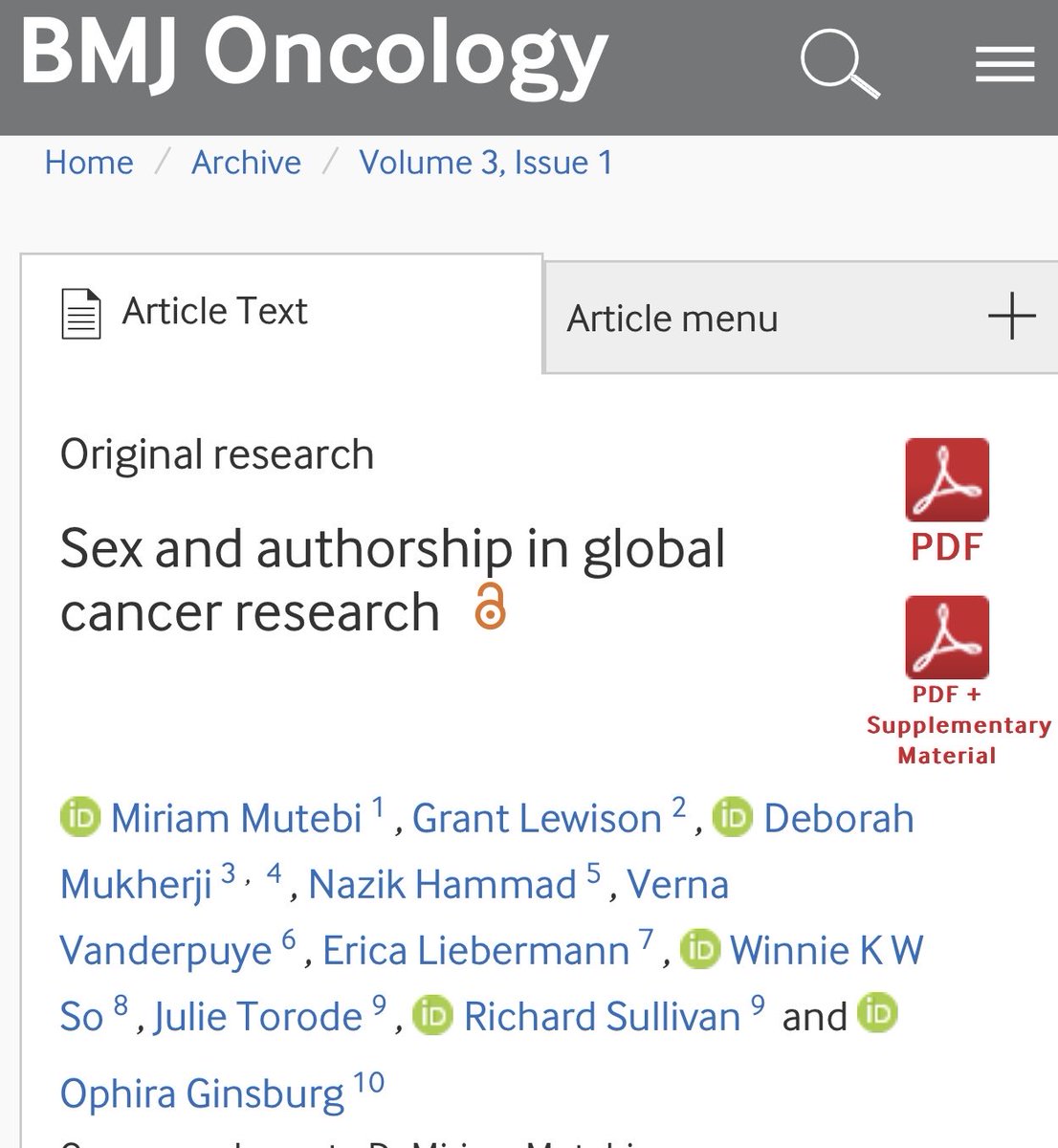 How are women doing as cancer researchers worldwide? ✅ our paper just published.women are cited less than men & publish in journals with less impact. Women in HIC are not necessarily doing better than women in LMIC. ⁦@m_mutebi ⁦@BMJOncology⁩ . bmjoncology.bmj.com/content/3/1/e0…