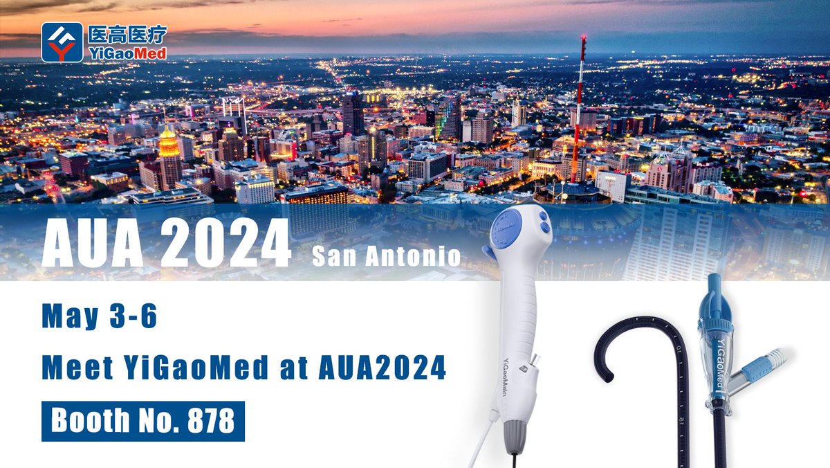 YiGaoMed_China's tweet photo. Come and Join us at Booth 878! See you next week AUA24 San Antonio! https://t.co/MM6PoBTxci