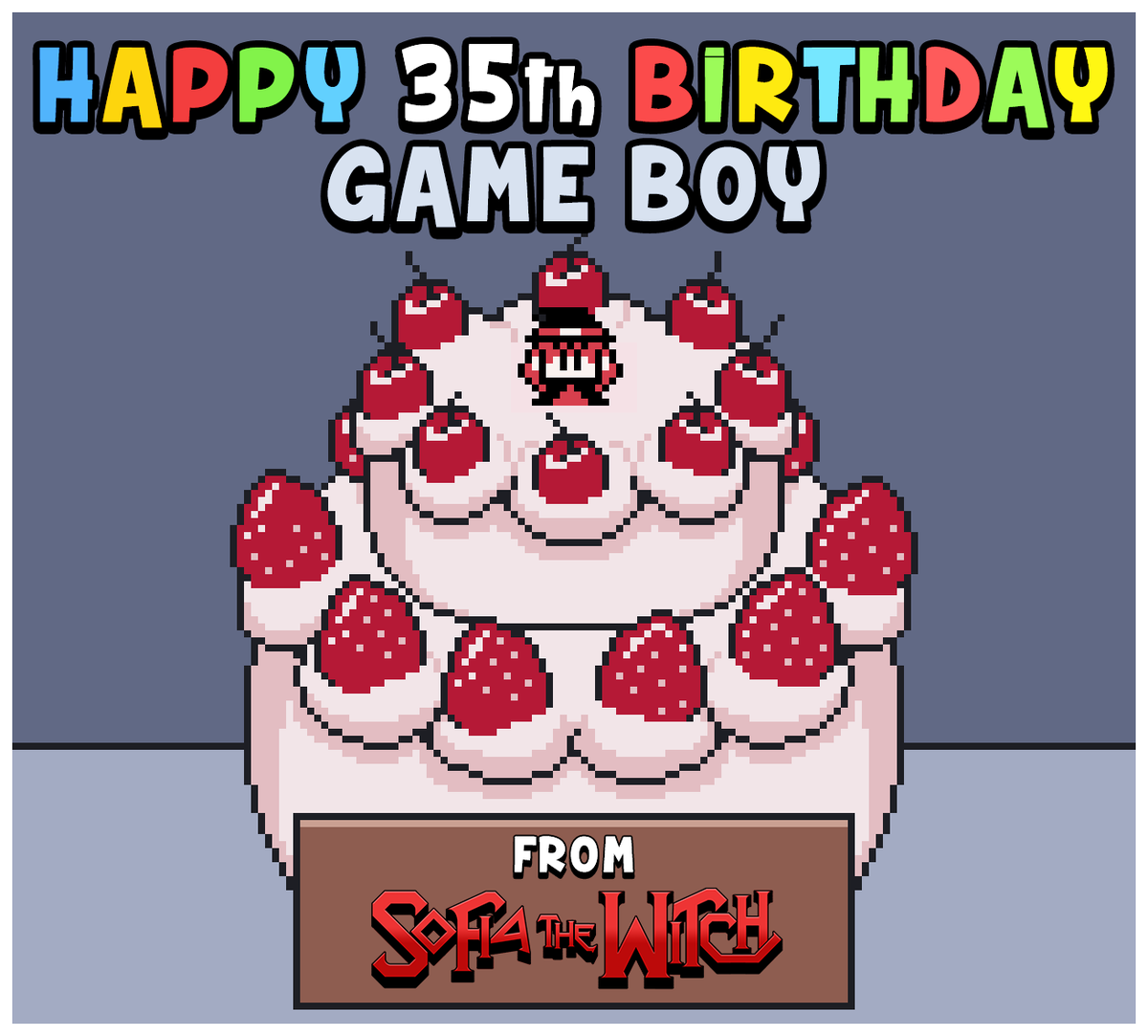 jakemacher's tweet photo. Better late than never. Happy 35th Birthday to the Game Boy #GameBoy35th #Gameboy #gbstudio https://t.co/18WOSbGim5