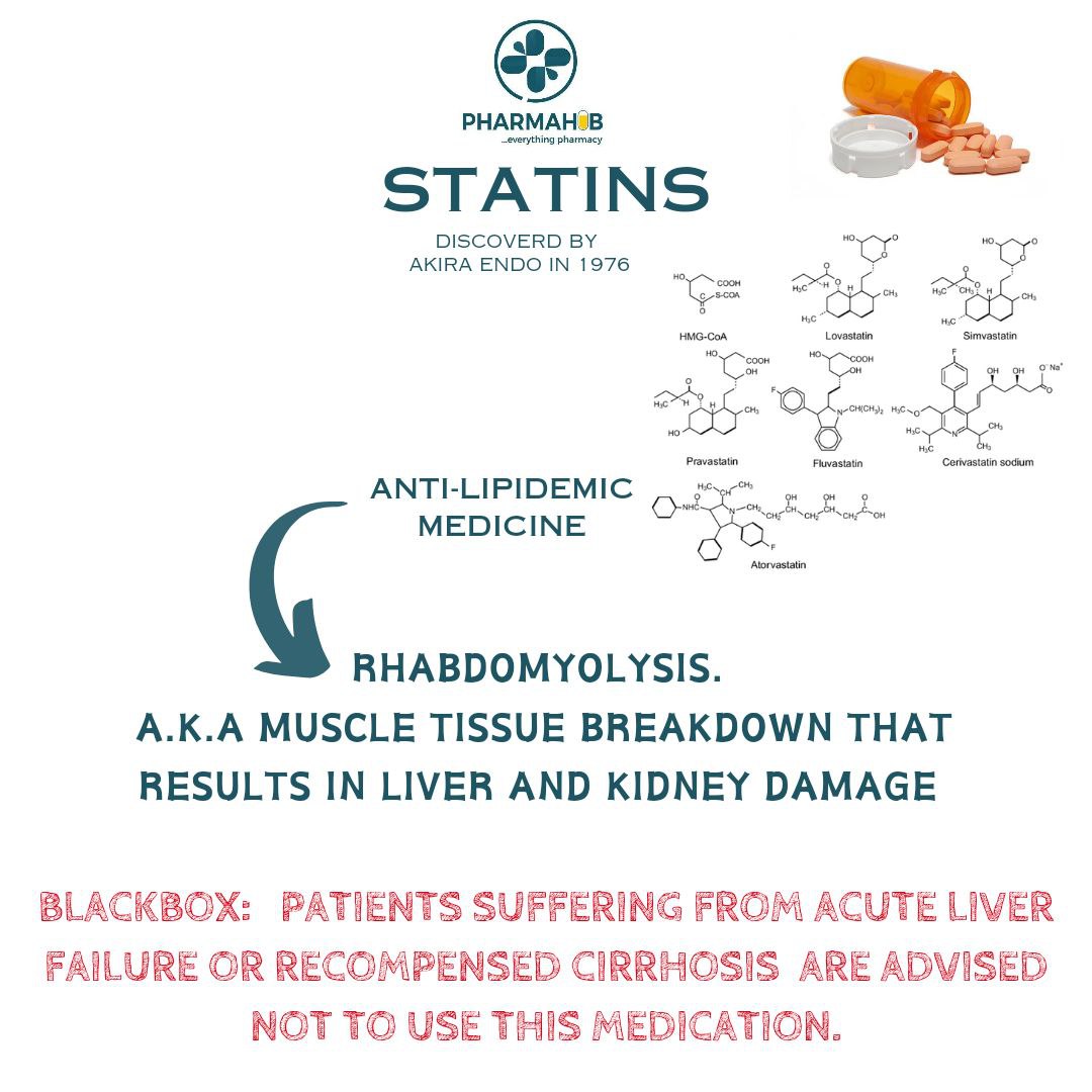 #medicine
Statins are a group of medicines that can help lower the level of low-density lipoprotein (LDL) cholesterol in the blood.

LDL cholesterol is often referred to as 'bad cholesterol', and statins reduce the production of it inside the liver.