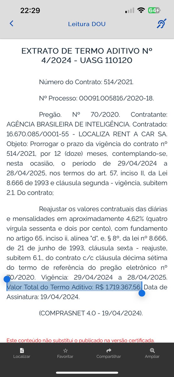 Quem é o dono da Localiza Jesus! Aditivo com a presidência de quase 2 milhões de reais!