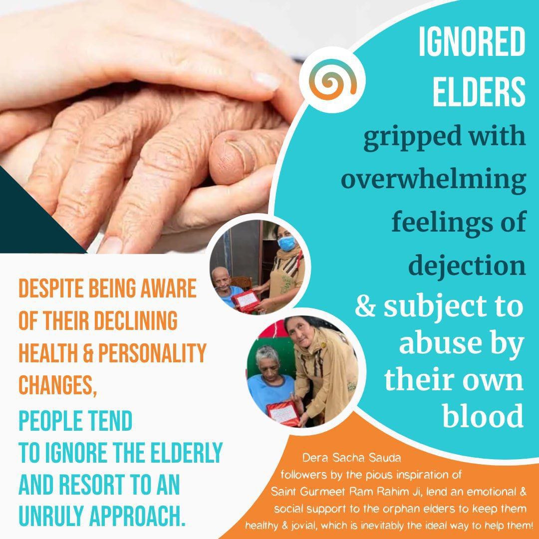 Nowadays, children discard their parents in old age homes. However, CARE Campaign, headed by Saint MSG Insan, brings a ray of hope as DSS followers commit to visiting old age homes weekly, time spent with elderly and bring them food and supplies.#ElderlyCare