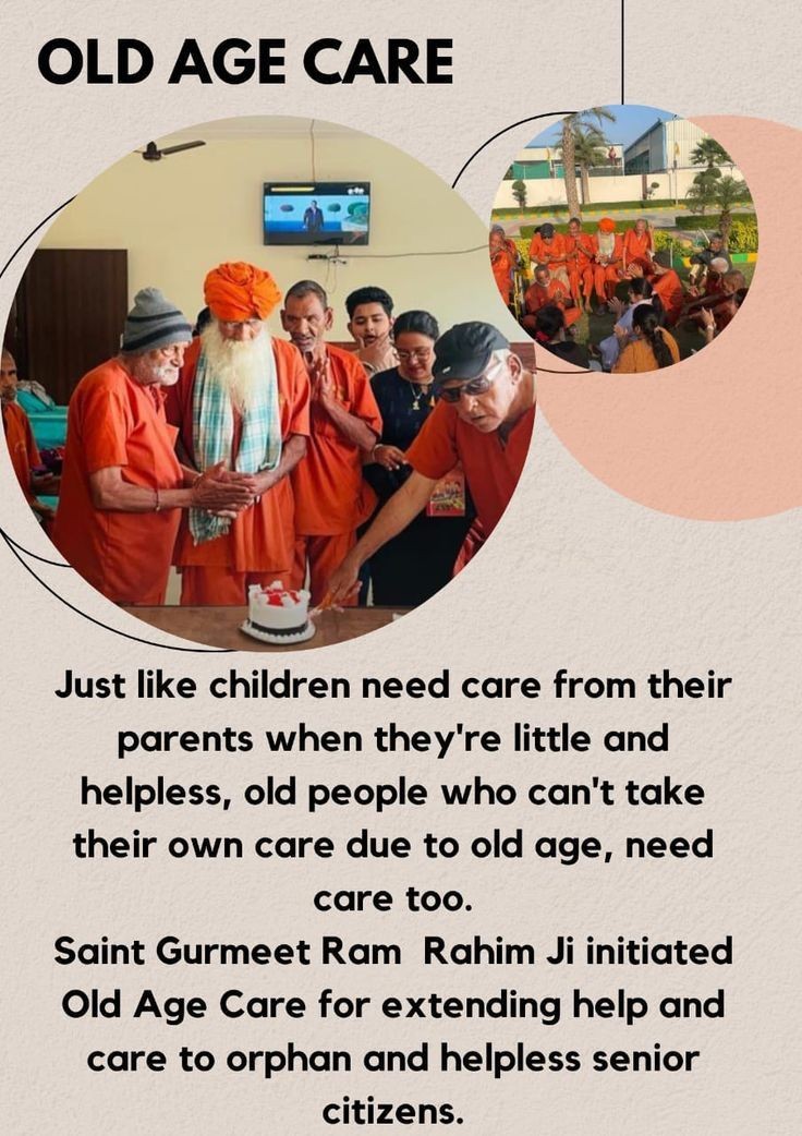 Saint MSG Insan started #ElderlyCare Initiative for CARE of old age. Nowadays the young generation is adopting western civilization and leaving their elders in orphanages. It's absolutely wrong. Following Guruji's education, Dera Sacha Sauda volunteers care their old age.