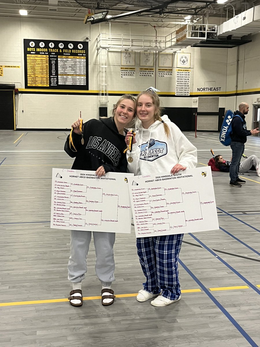 Congrats to our double medalist at the ABCD tournament, Colleen and Ashley and Niki and Sophia! Also a huge congrats to the team who finished 3rd out of 16 teams!