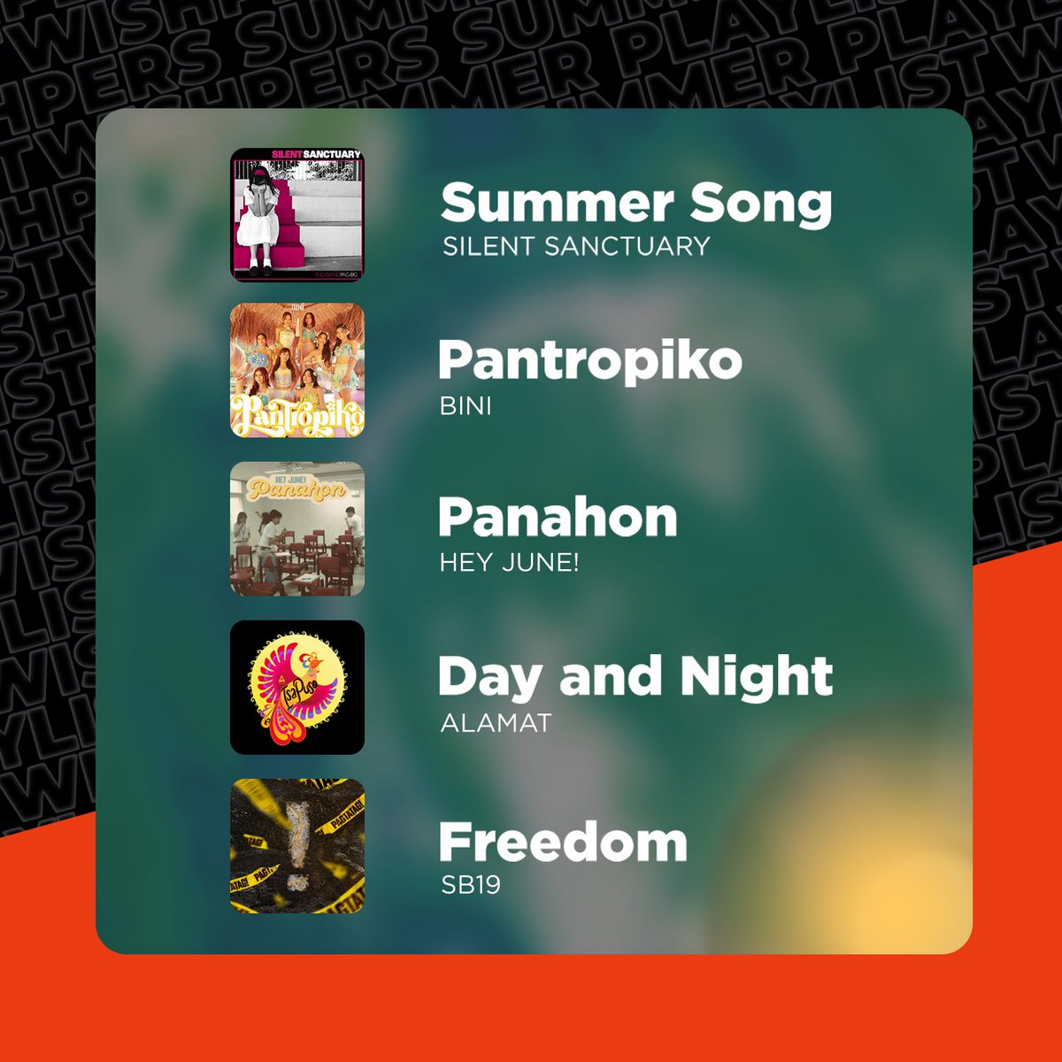 wish1075's tweet photo. Cool down, turn up the volume, and enjoy the season with our freshly curated Wishers’ Summer Playlist — featuring tracks from SB19, Alamat, BINI, Maki, The Eraserheads, and more!

Read more about these songs on our website: https://t.co/mqzqY5JJ4j https://t.co/sKcJk7lUSO