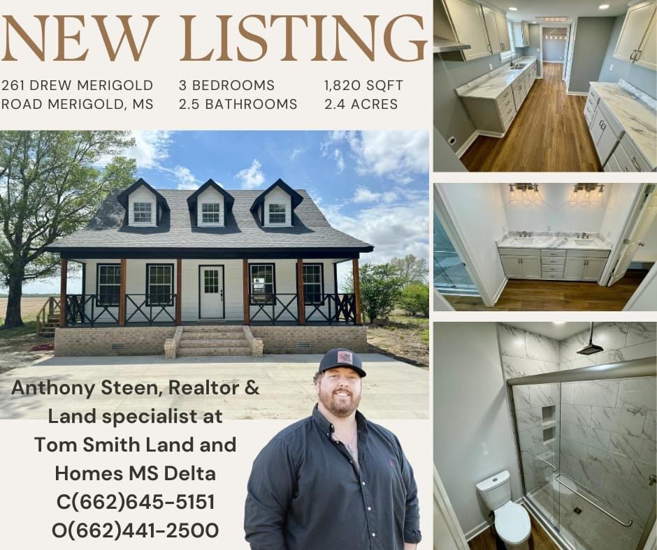 bamasteen61's tweet image. New Listing!
Anthony Steen, Realtor &amp;amp; Land specialist at Tom Smith Land and Homes 
261 Drew Merigold Rd, Merigold, MS 38759

#steensells #TSLH #1Brokerage #SellingTheSouth #voted2023bestrealtor 

Anthony Steen, Realtor &amp;amp; Land specialist at Tom Smith Land and Homes MS Delta