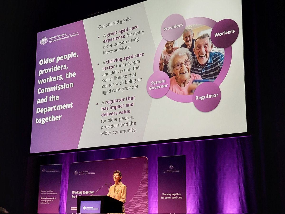 Aged Care Quality and Safety Commissioner Janet Anderson PSM reflected on the journey to building trust and confidence in the aged care sector at our 2024 National Aged Care Provider Conference 👏 #ACQSC #NACPC2024 #AgedCare #Conference #GettingInOnTheAct #WorkingTogether