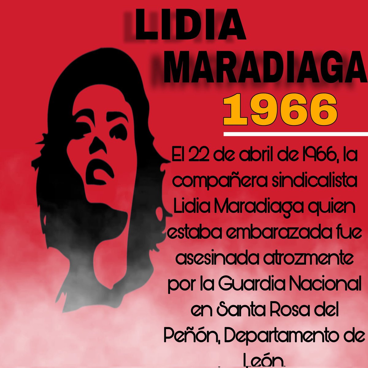 #22Abril // Se conmemora el paso a la Inmortalidad de la joven sindicalista Lidia Maradiaga quien murió a manos de la Guardia Somocista por luchar contra la explotación a los trabajadores del Yeso en Santa Rosa del Peñon, León  #Nicaragua