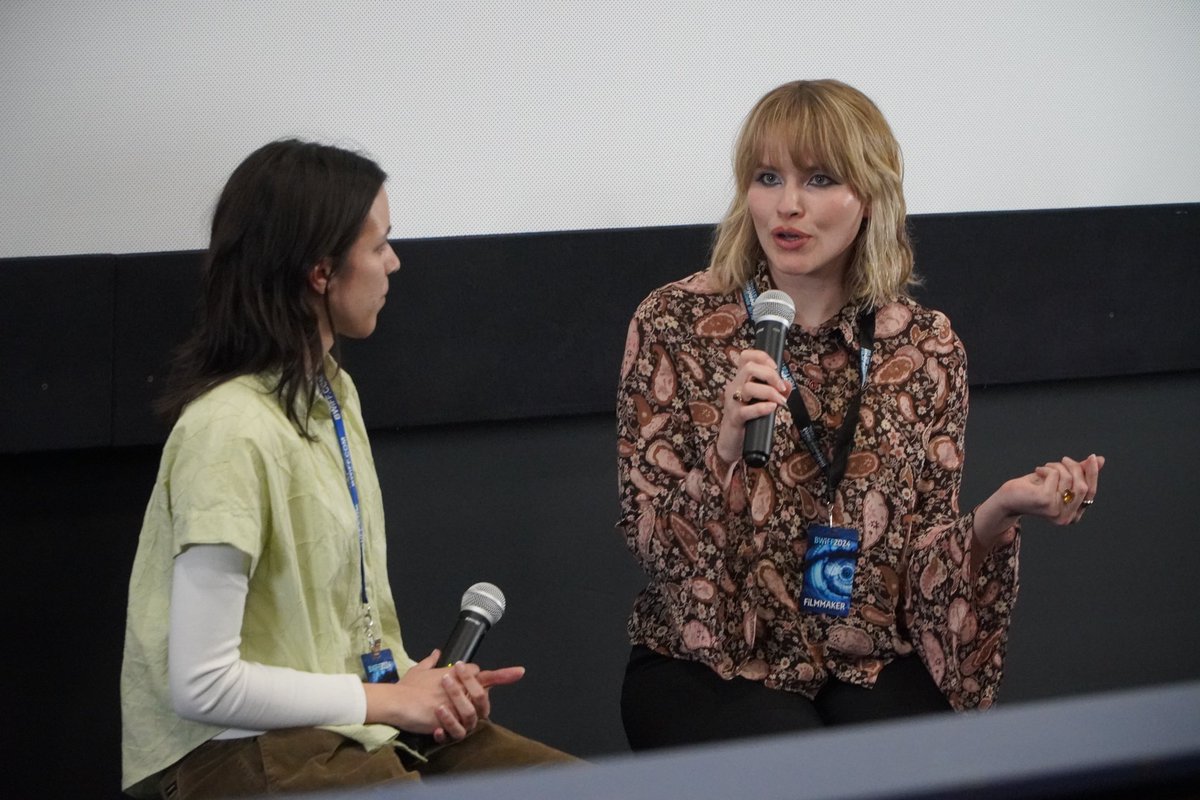 H. Nelson Tracey, writer/director of the feature narrative ‘Breakup Season,’ and producer Stephen Mastrocola participated in a Q&amp;A moderated by festival judge chair Pete Guither at #BWiFF2024 last night.

Gríma Irmudóttir, co-director/producer of the short documentary