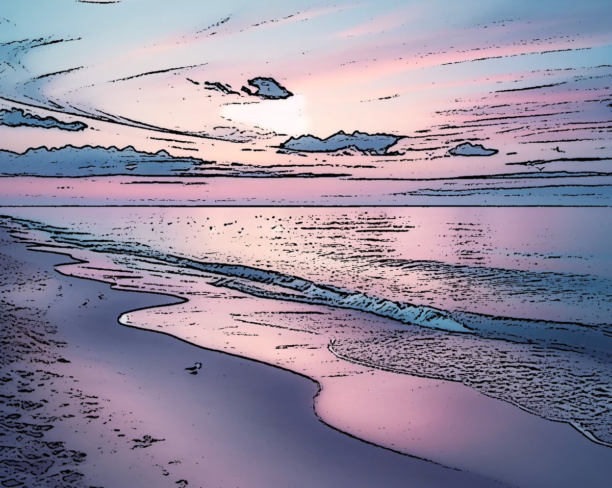 kosiew's tweet photo. Twilight whispers soft, 
Sea breathes in, then sighs it out— 
Stillness fills the air.
#Peace #haiku #poetrylovers https://t.co/j9J5Q7LtZ8