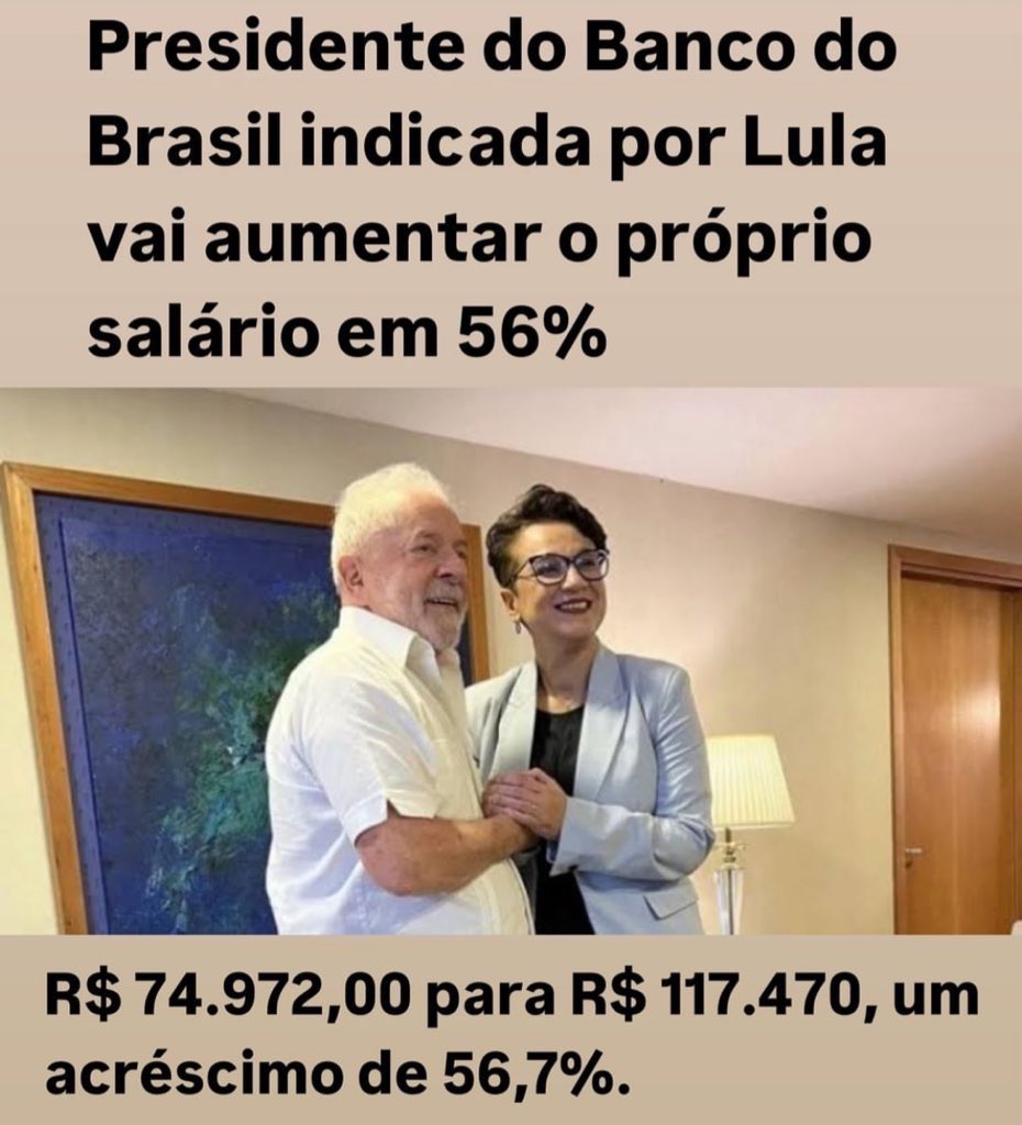 Aumento de salário para os companheiros! Para o povo aumento de impostos.