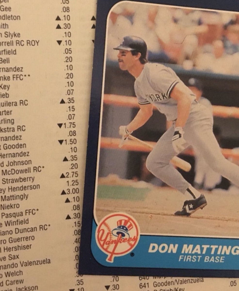 80sSportsNStuff's tweet photo. There was no better feeling than seeing your 1986 Fleer Mattingly skyrocketing to $3.00 in value… https://t.co/uuc4EnNYQ3