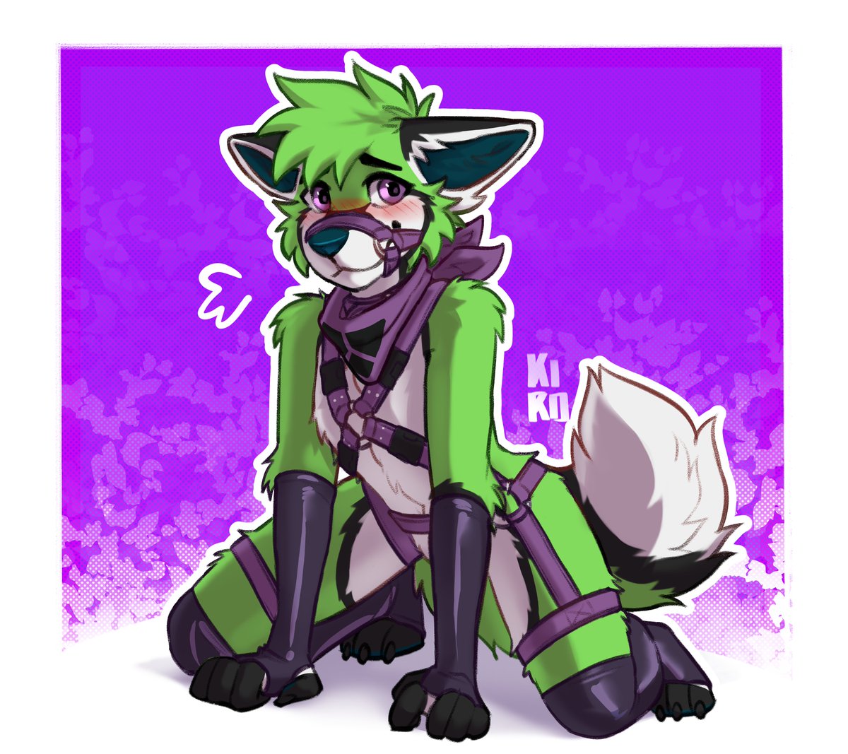 Look at this good fluffy boy. All secured and ready.
Bring him for cuddles~ :3💚

🎨by : <a href="/fenneckiro/">Kiro ✨️</a>