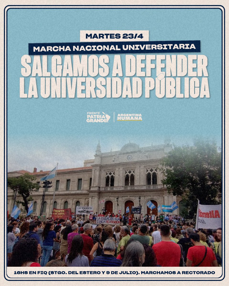 Mañana todos en la defensa de la Universidad Pública 🇦🇷