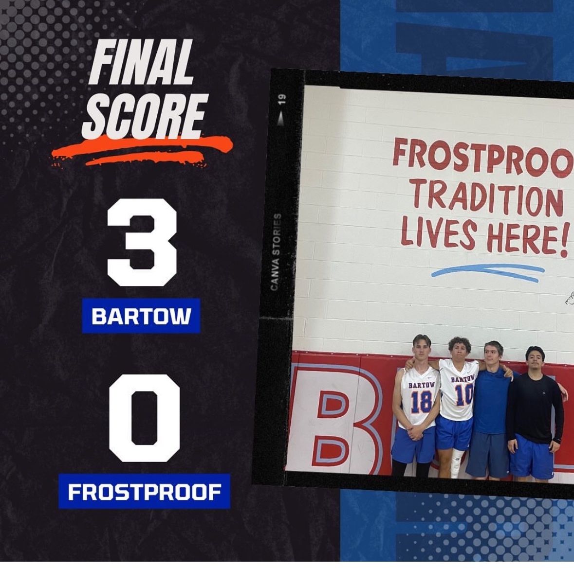 Big sweep at frostproof tn see everyone at Kathleen tmrw for the regular season finale as your 11 and 2 jackets take on the Kathleen Red Devils #swarm @BartowBoosters