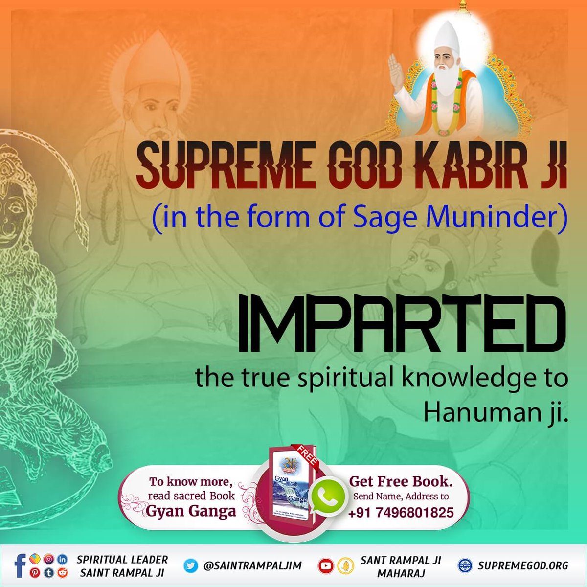 Kabir Saheb came as Muninder Rishi to meet His pious soul Hanuman ji so as to make him aware about His actual identity. #अयोध्यासे_जानेकेबाद_हनुमानको मिले पूर्ण परमात्मा