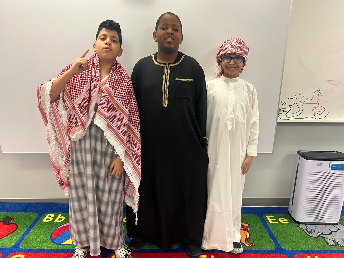 Today, many of our amazing students were seen dressed in beautiful traditional Arab attire, proudly representing the rich and vibrant Arab culture. Witnessing this wonderful display of heritage and unity warms the heart. @Mahassen_B @BrettGallini @Rolla_Elsaiary