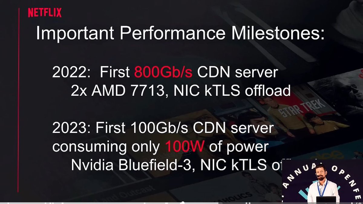 How FreeBSD serves over 100Gb/s of encrypted stream data from a single server. Learn from Netflix Openconnect FreeBSD appliance + kTLS improvements. Watch at youtu.be/q4TZxj-Dq7s?si…