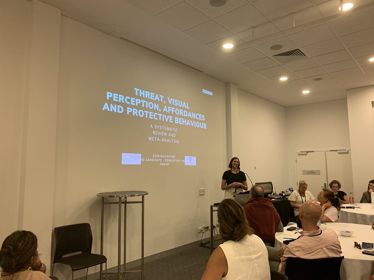 A/Prof Tasha Stanton (@tash_stanton) on Twitter photo <a href="/ErinMacIntyre5/">Erin MacIntyre</a> presenting new SR results about the effects of threat on visuospatial perception, affordances, and behaviour. Fear matters to the first 2 but we need more work on behavioural links!
#AusPainSoc <a href="/ErinMacIntyre5/">Erin MacIntyre</a> presenting new SR results about the effects of threat on visuospatial perception, affordances, and behaviour. Fear matters to the first 2 but we need more work on behavioural links!
#AusPainSoc