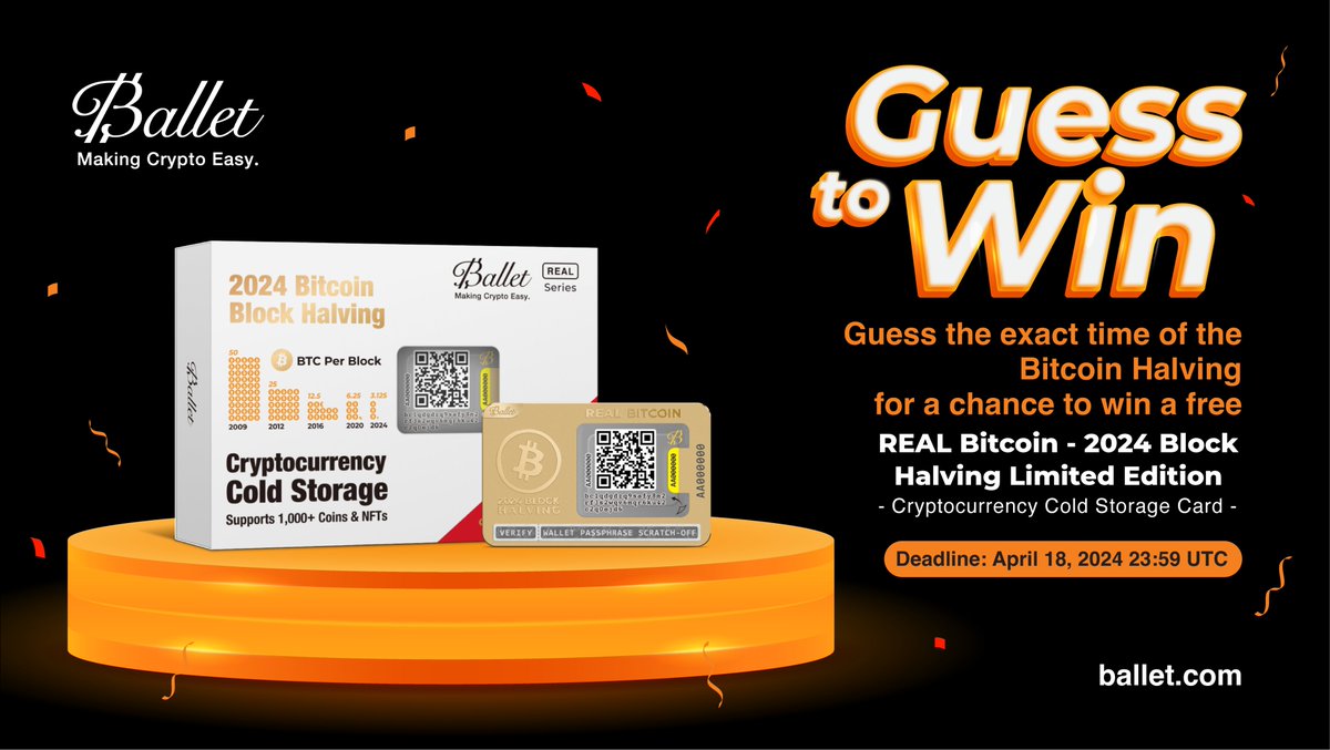 The winners of a Bitcoin Halving Limited Edition Cold Storage Card are: @SpareIam - 00:15 UTC (+6 minutes) @HODLMMVIII - 00:25 UTC (+16 minutes) @Rifanxq - 00:25 UTC (+16 minutes) x.com/SpareIam/statu… DM to claim your prize.