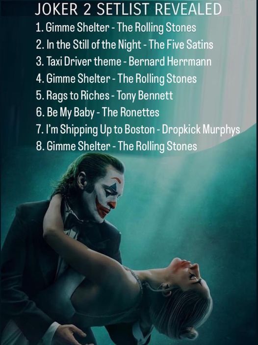 Joker 2 setlist leaked. Todd did it again... #jokerfolieadeux #jokertunes