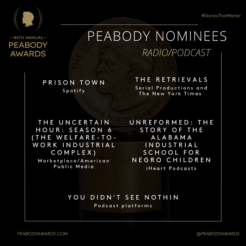 Podcasts continue to soar as one of the most consumed forms of broadcast. Need some inspiration on what your next listen should be? Start here with our nominees for radio and podcasts from 2023. #PeabodyAwards #StoriesThatMatter #Podcasts #Radio