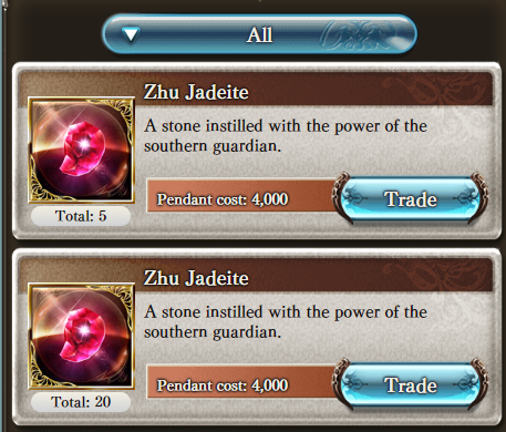 Also updated for April 23rd:

20 Zhu Jadeites have been added to the Rise of the Beasts, which is conveniently the number needed to uncap the Garnet Broadaxe to 5 stars.

Go get your Chichiri, skyfarers!