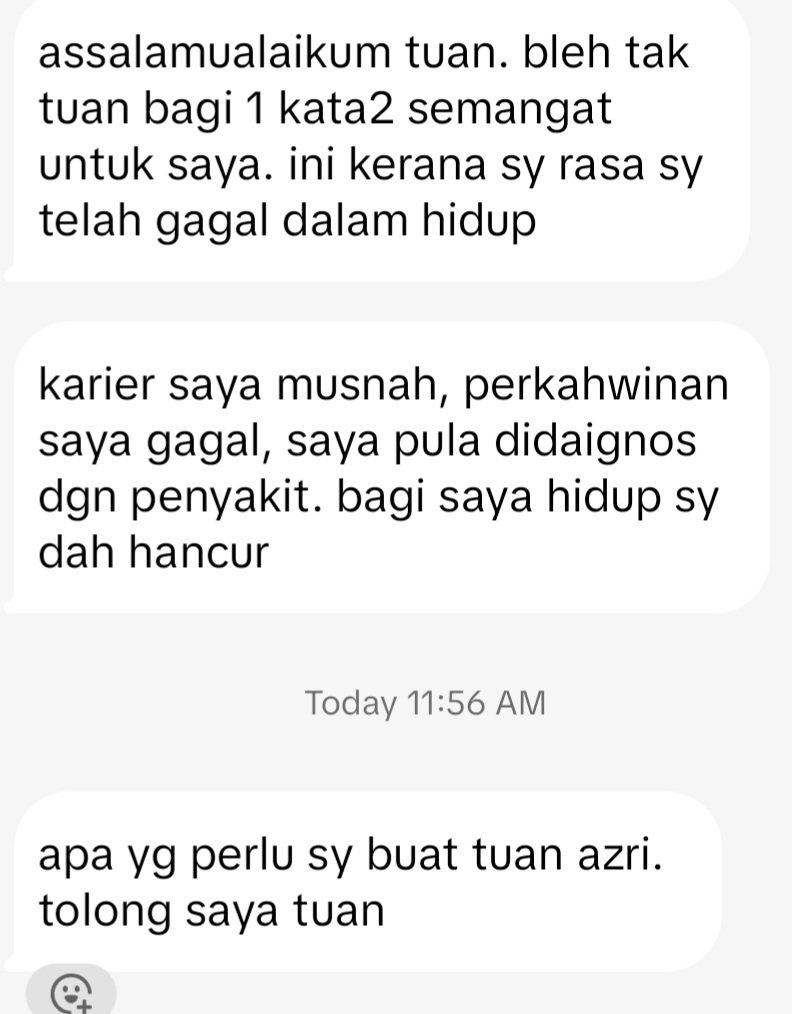 Semalam saya terima satu mesej daripada seorang lelaki. Berikut adalah nasihat saya 🧵