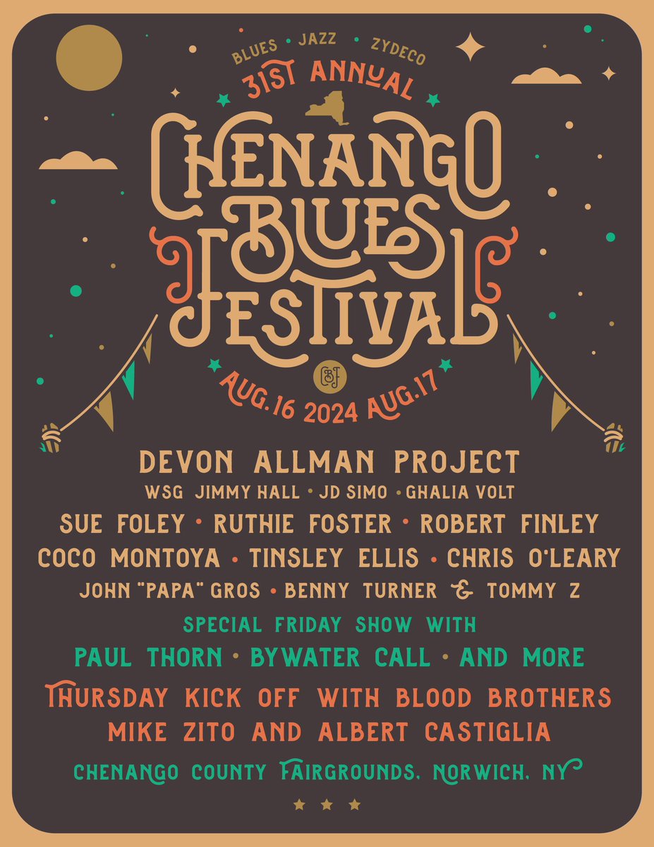 31st Annual Chenango Blues Festival - August 16th &amp; 17th