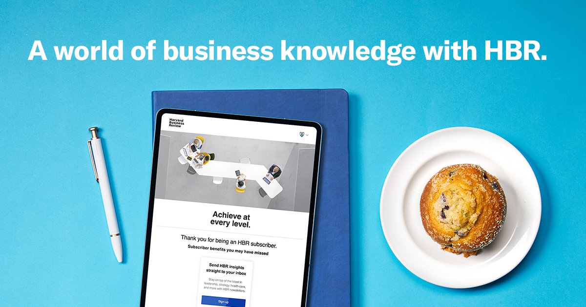 Enhance your business knowledge with an HBR subscription plan. Subscribe today. s.hbr.org/3W8qao8