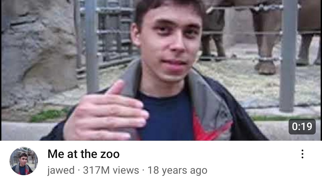 drzeeshanbaig's tweet photo. #sunrisewithadeel 
18 years ago
On this date
23rd April 2005
The first YouTube video of 18 sec
was uploaded by one of the co-founders of #YouTube, Jawed Karim
"Me at the zoo." 
In the video, #Jawed Karim stands in front of elephants at the San Diego Zoo https://t.co/JNGVBZMYoy