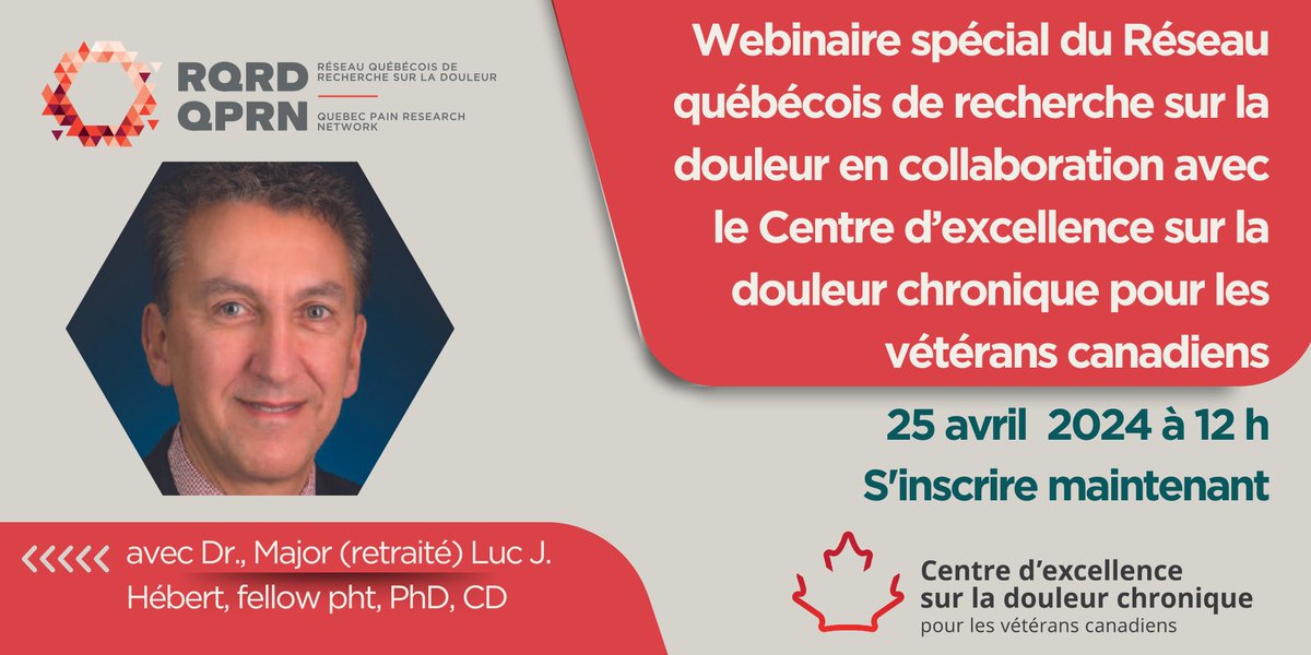 🔔 Rappel : possibilités de financement du @chronicpainCOE Ne manquez pas le webinaire du RQRD pour en savoir plus sur les catégories de demandes de propositions de projets de recherche 2024-2025 du CESLDC. 🗓️ 25 avril à 12 h 👉 zurl.co/YFc4 @PAINcanada @crirmtl