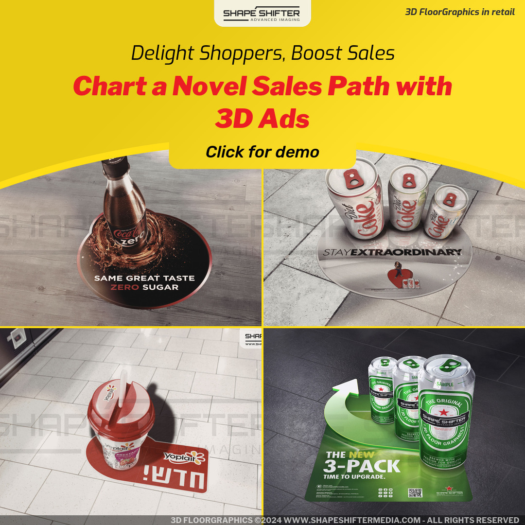 ssm.li Delight Shoppers, Boost Sales Chart a Novel Sales Path with 3D Ads Click for demo #retail #pos #pointofsale #retailmedia #retailers #brandactivation #service #retailing #retailtechnology #retailindustry #displaystand #merchantservices