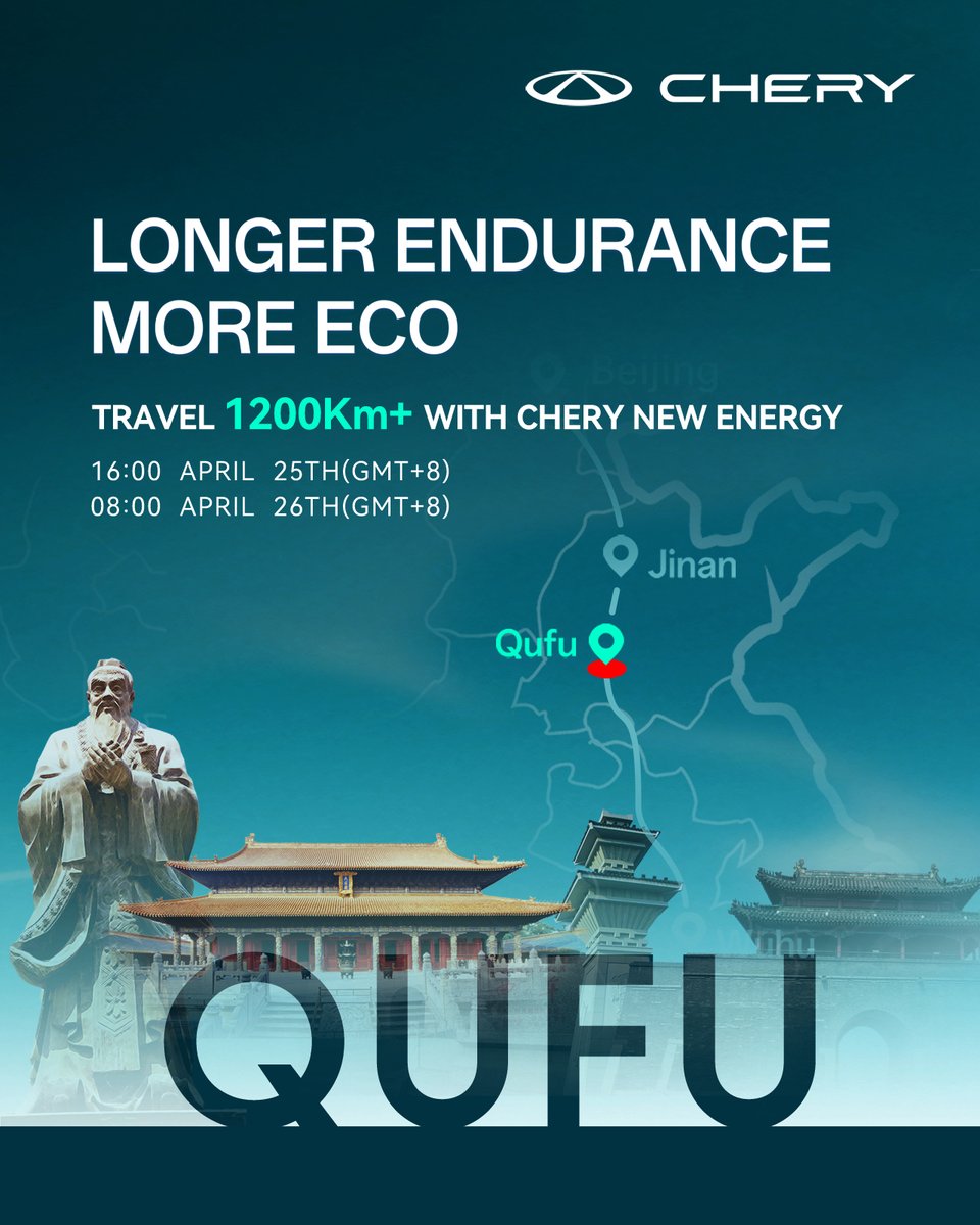 Join us for an electrifying 1200KM+ journey with Chery New Energy! Who do you consider the greatest thinker in China? Let's explore together LIVE on April 25th/26th. #BeijingAutoShow #NewEnergyNewEcoNewEra #MornineWorkDiary #AIMOGA #Endurancemileage1200Km+