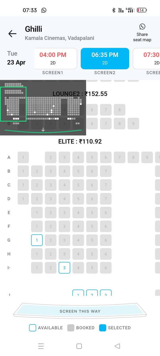 mithunraman's tweet photo. #Ghilli Tuesday (Day 4) working day Advance booking 🙏🔥

Kamala 8/8 shows SOLD OUT💥

Holy cow! #ThalapathyVijay𓃵 https://t.co/0uIEOnBG4C