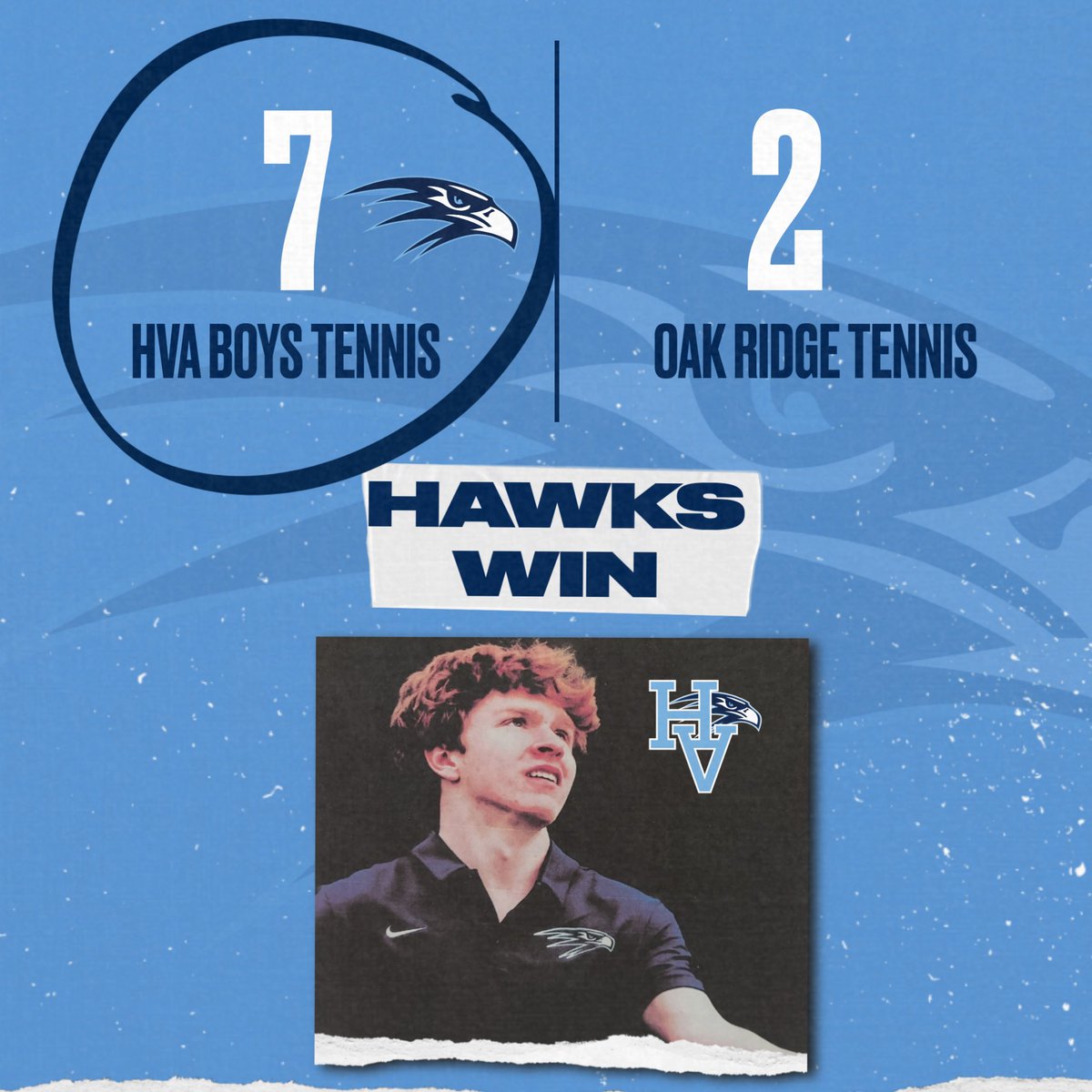 HVA Boys 🎾team win 150 by a score of 7-2 over Oak Ridge. Team is 150-44 all time. Cael & Trevor win on Senior Day 🎓Lucas Wilson now over 80 match wins. Won his match 8-1 for Win Number 81. @HVAAthletics