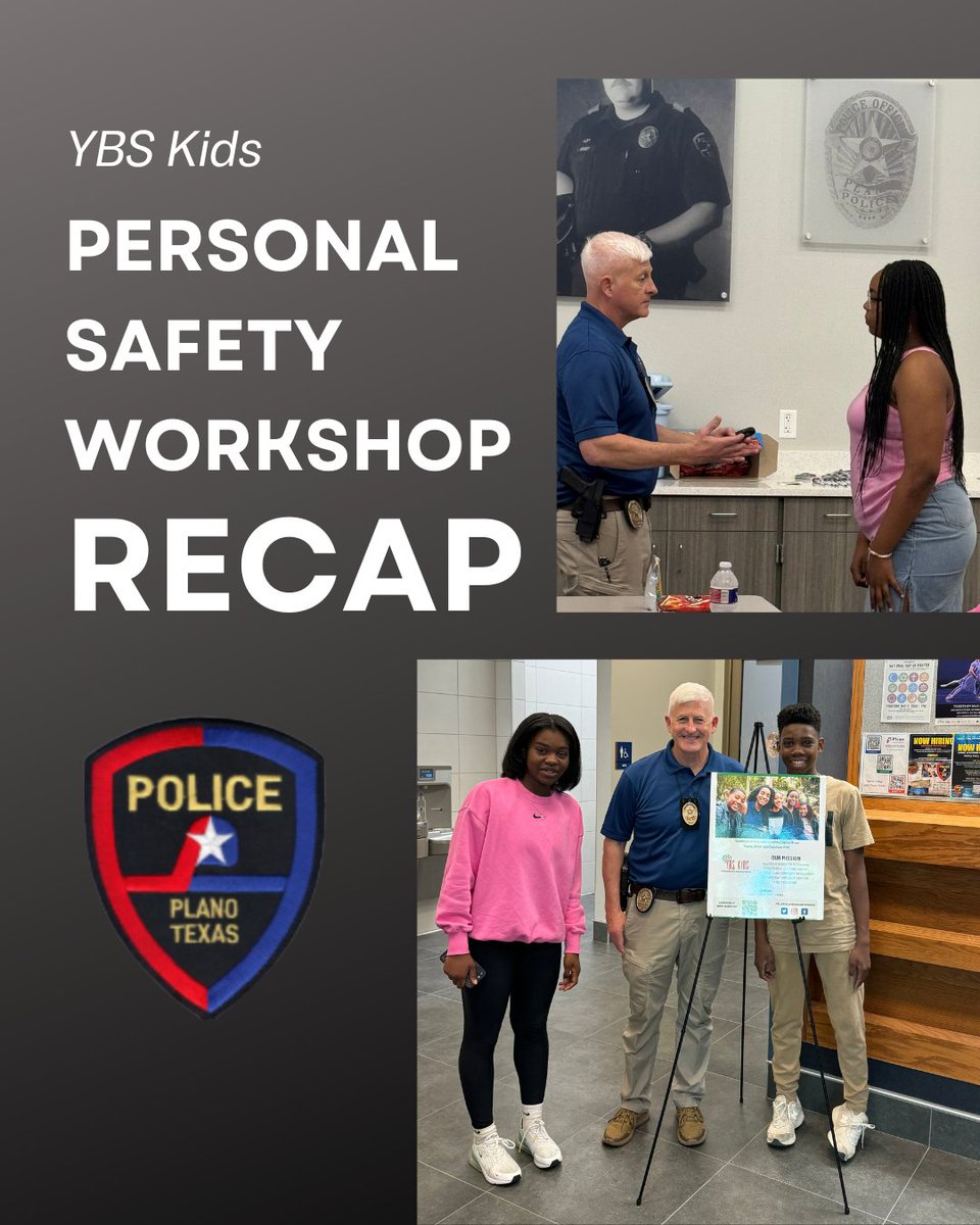 YBSKids's tweet photo. YBS Kids had a blast at our personal safety workshop! Huge thanks to Officer David Hogan from @PlanoPoliceDept for sharing safety tips and giving us a fun tour! 🙌😄
#PersonalSafety #CommunitySafety #PlanoPD #YBSKids #StaySafe #ThankYouOfficerHogan #SafetyEducation #YOUTH https://t.co/msKdwlsgdq